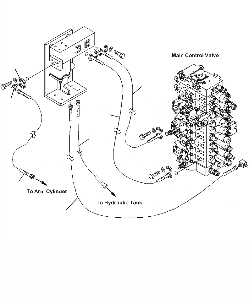 Схема запчастей Komatsu PC300LL-7E0 - T-A LOG ПОГРУЗ. РУКОЯТЬ БЛОКИР. ПАТРУБКИ РАБОЧЕЕ ОБОРУДОВАНИЕ