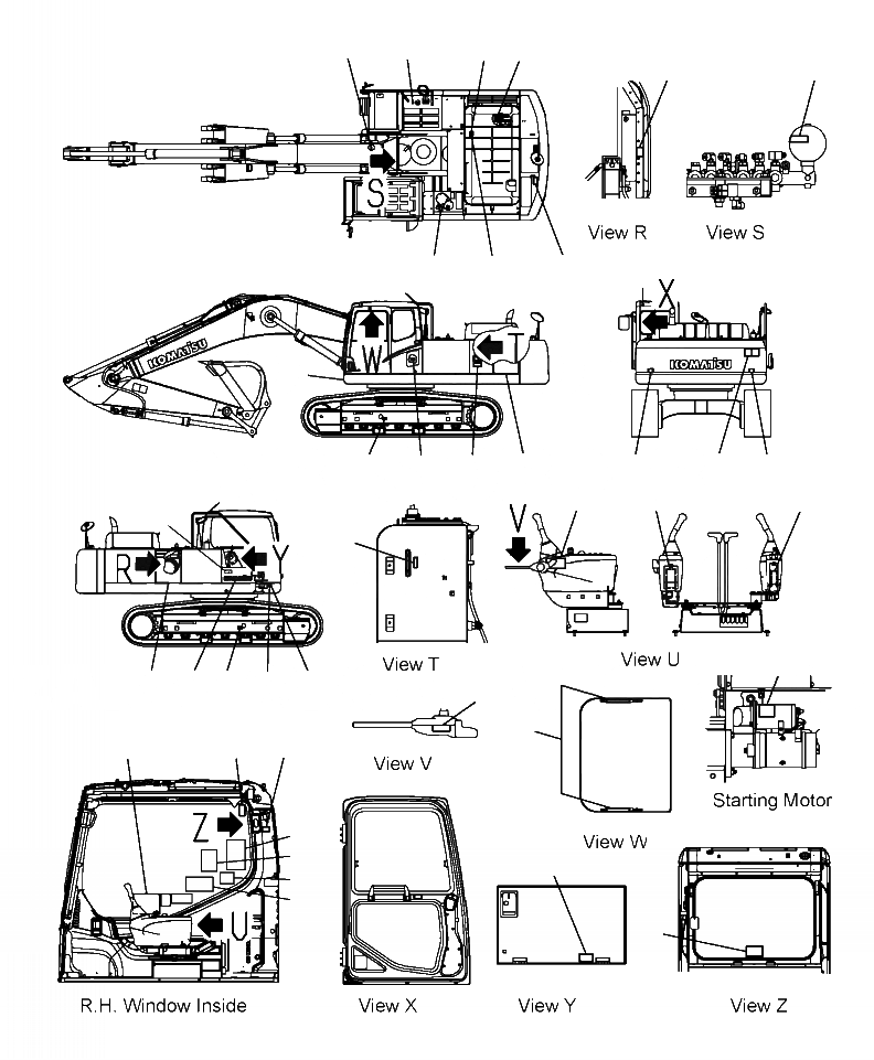 Схема запчастей Komatsu PC300LL-7E0 - U-A ТАБЛИЧКИ МАРКИРОВКА