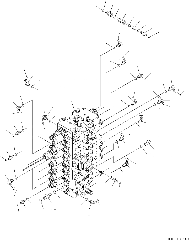 Схема запчастей Komatsu PC308USLC-3E0-W1 - ОСНОВН. КЛАПАН (СОЕДИНИТЕЛЬН. ЧАСТИ) ( СЕРВИСНЫЙ КЛАПАН) ГИДРАВЛИКА