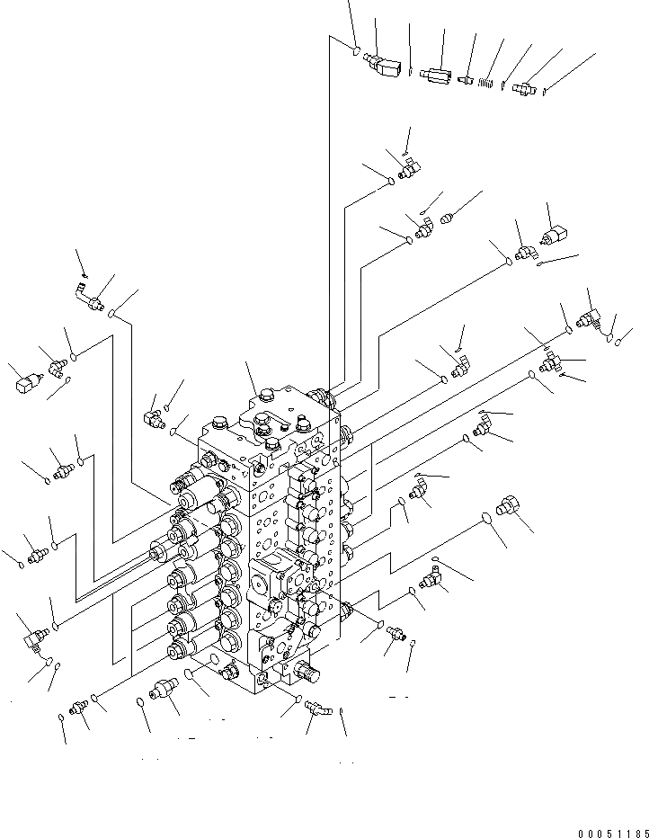 Схема запчастей Komatsu PC308USLC-3E0-W1 - ОСНОВН. КЛАПАН (СОЕДИНИТЕЛЬН. ЧАСТИ) ( СЕРВИСНЫЙ КЛАПАН) ( АКТУАТОР) ГИДРАВЛИКА