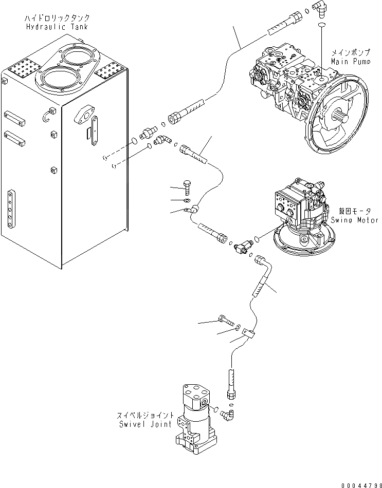 Схема запчастей Komatsu PC308USLC-3E0-W1 - ВОЗВРАТН. ЛИНИИ ГИДРАВЛИКА
