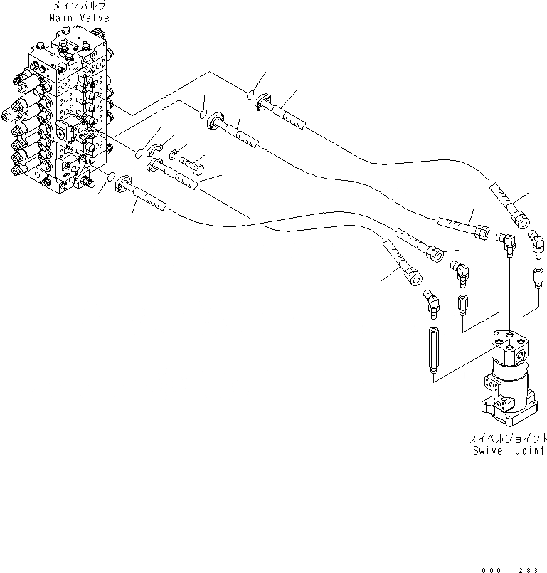 Схема запчастей Komatsu PC308USLC-3E0-W1 - ЛИНИЯ ХОДА ГИДРАВЛИКА