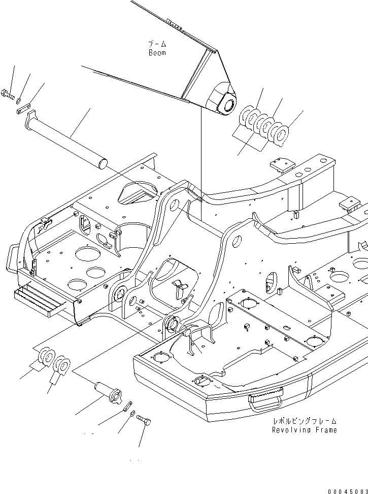 Схема запчастей Komatsu PC308USLC-3E0-W1 - СТРЕЛА НИЖН. ПАЛЕЦ ОСНОВНАЯ РАМА И ЕЕ ЧАСТИ
