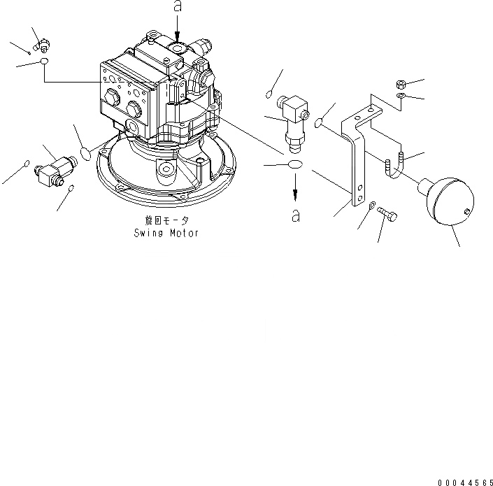 Схема запчастей Komatsu PC308USLC-3E0-W1 - МОТОР ПОВОРОТА СОЕД-Е ПОВОРОТН. КРУГ И КОМПОНЕНТЫ