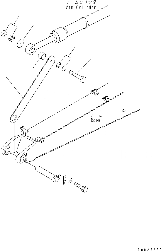 Схема запчастей Komatsu PC308USLC-3E0-W1 - БЕЗ РУКОЯТИСОЕДИНИТЕЛЬН. ЗВЕНО РАБОЧЕЕ ОБОРУДОВАНИЕ