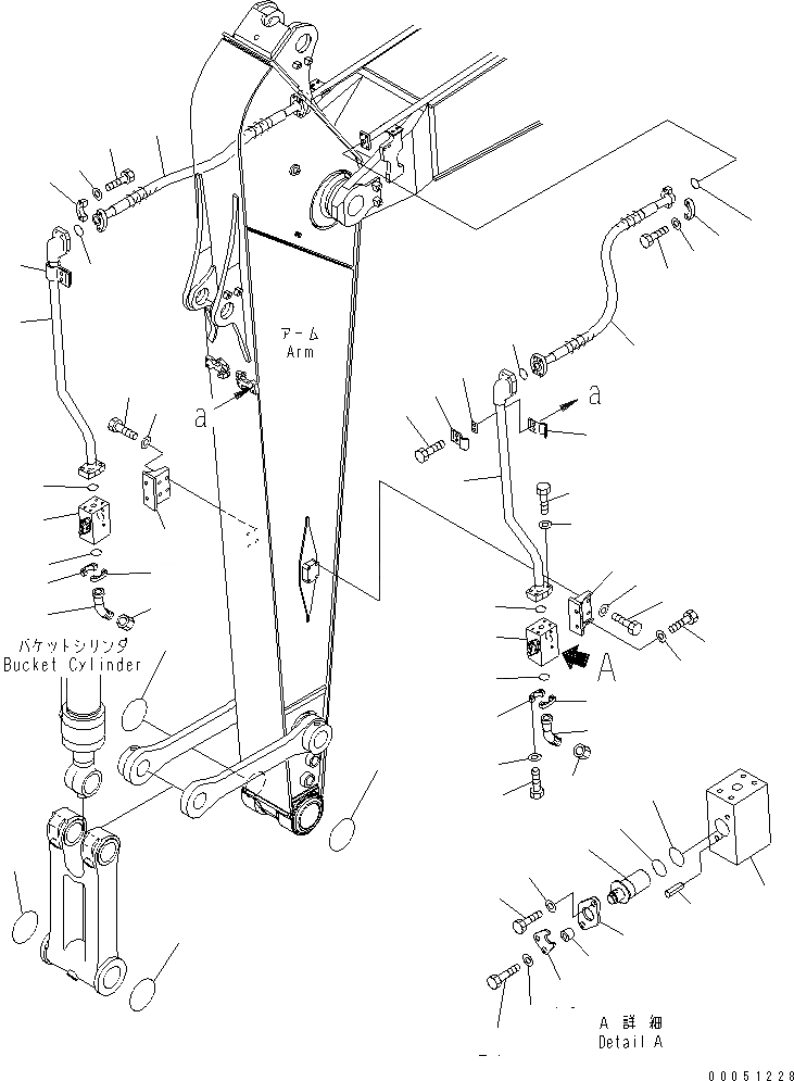 Схема запчастей Komatsu PC308USLC-3E0-W1 - РУКОЯТЬ (.M) (С ДОПОЛН. ГИДРОЛИНИЕЙ) ( ЧАС. СИСТЕМА СМАЗКИ) РАБОЧЕЕ ОБОРУДОВАНИЕ