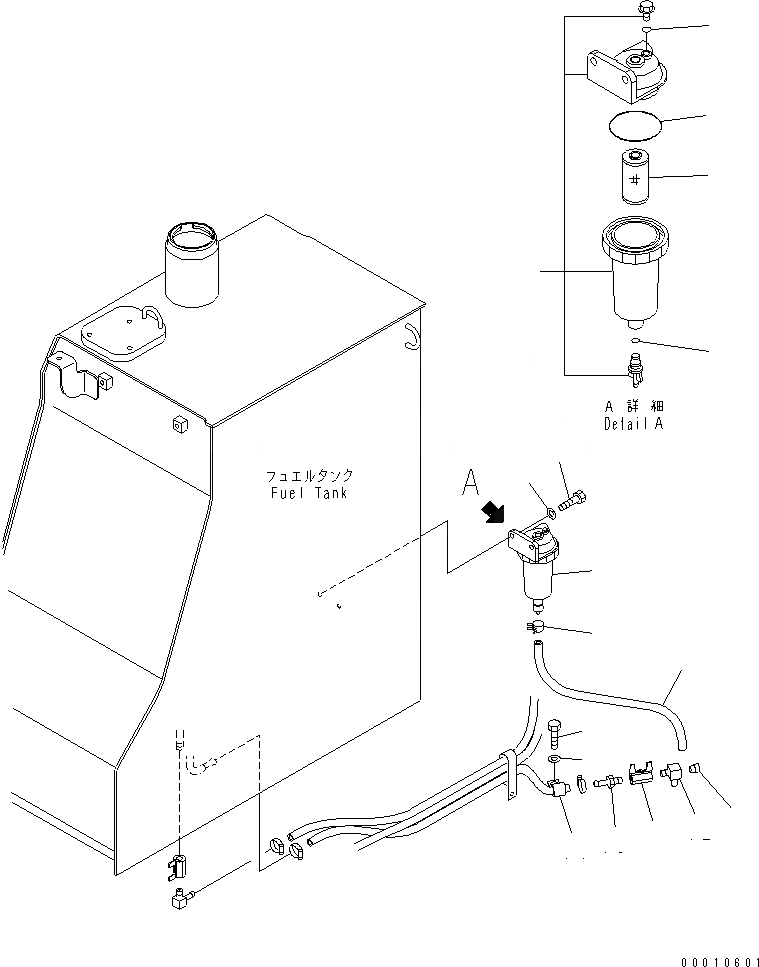 Схема запчастей Komatsu PC308USLC-3 - ТОПЛИВНАЯ ЛИНИЯ (ВОДООТДЕЛИТЕЛЬ)(№-) ТОПЛИВН. БАК. AND КОМПОНЕНТЫ