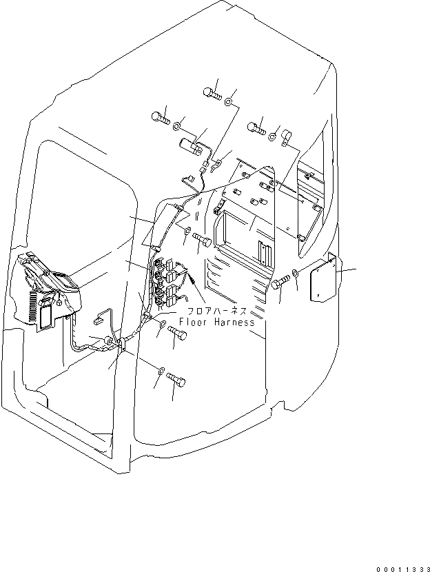 Схема запчастей Komatsu PC308USLC-3 - КАБИНА (ЭЛЕКТРОПРОВОДКА)(№-) КАБИНА ОПЕРАТОРА И СИСТЕМА УПРАВЛЕНИЯ