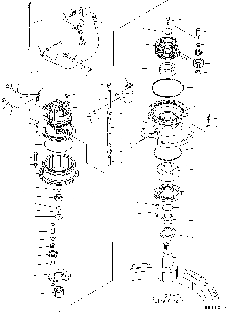 Схема запчастей Komatsu PC308USLC-3 - МЕХАНИЗМ ПОВОРОТА(№-) ПОВОРОТН. КРУГ И КОМПОНЕНТЫ
