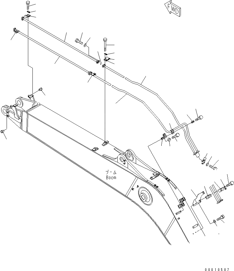 Схема запчастей Komatsu PC308USLC-3 - СТРЕЛА (.8M) (ЦИЛИНДР КОВША) (С ДОПОЛН. ГИДРОЛИНИЕЙ)(№-) РАБОЧЕЕ ОБОРУДОВАНИЕ