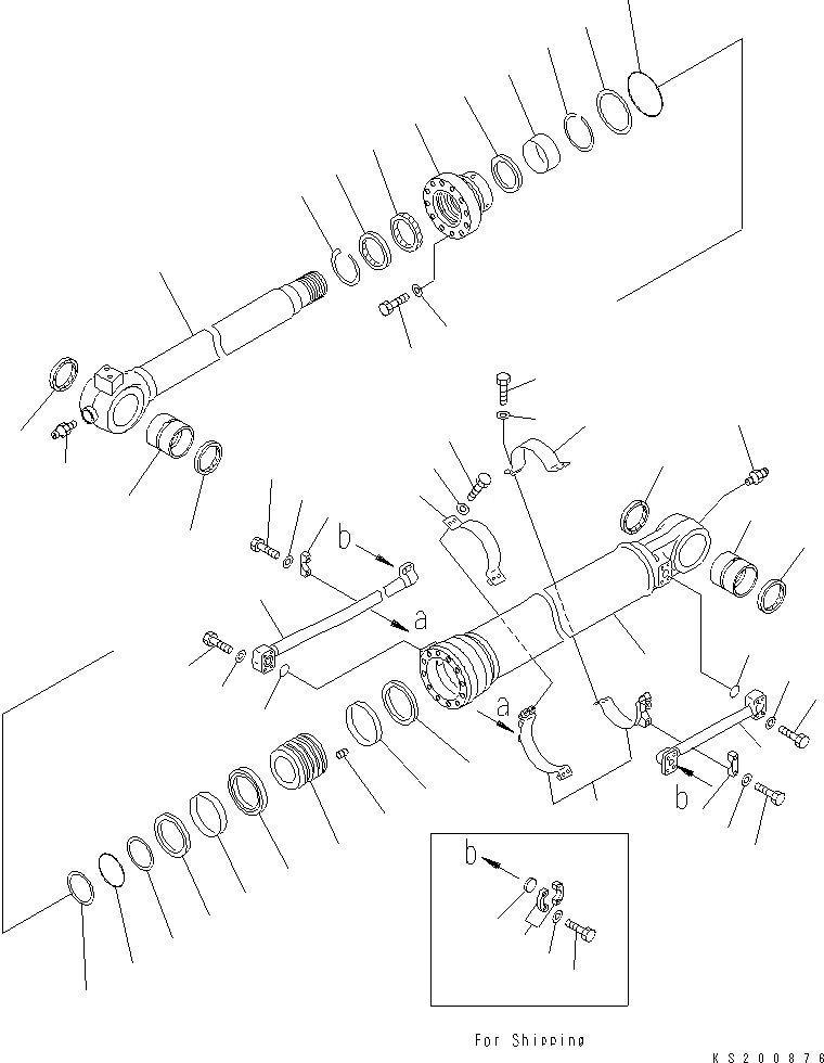 Схема запчастей Komatsu PC350LC - ЦИЛИНДР КОВША (ВНУТР. ЧАСТИ) (ДЛЯ .M РУКОЯТЬ) (ДЛЯ СПЕЦ-Я ДЛЯ РАЗРУШ. ЗДАНИЙ) (№K-) Y ОСНОВН. КОМПОНЕНТЫ И РЕМКОМПЛЕКТЫ