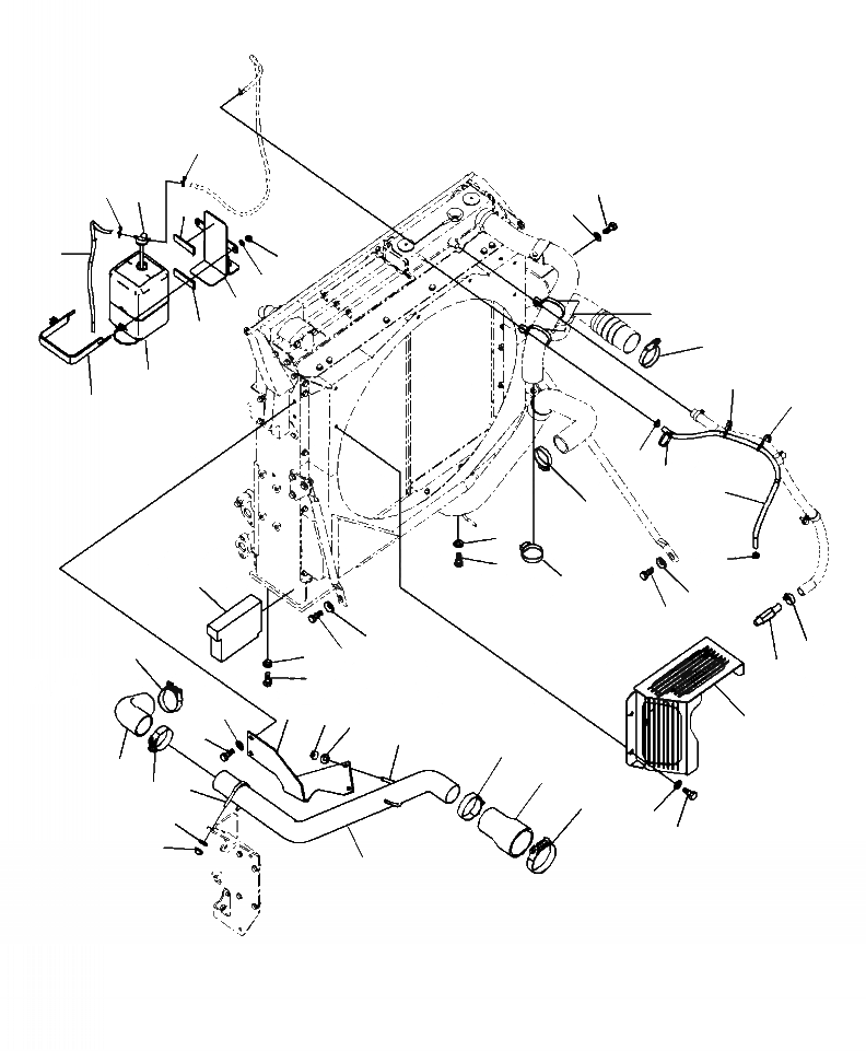 Схема запчастей Komatsu PC350HD-8 - C-A ОХЛАЖД-Е ВОЗД. ЛИНИЯ ОХЛАЖДЕНИЯ И SUB-БАК СИСТЕМА ОХЛАЖДЕНИЯ