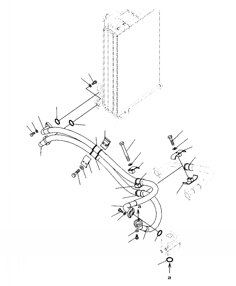 Схема запчастей Komatsu PC350HD-8 - H-A МАСЛООХЛАДИТЕЛЬ ЛИНИЯ ГИДРАВЛИКА