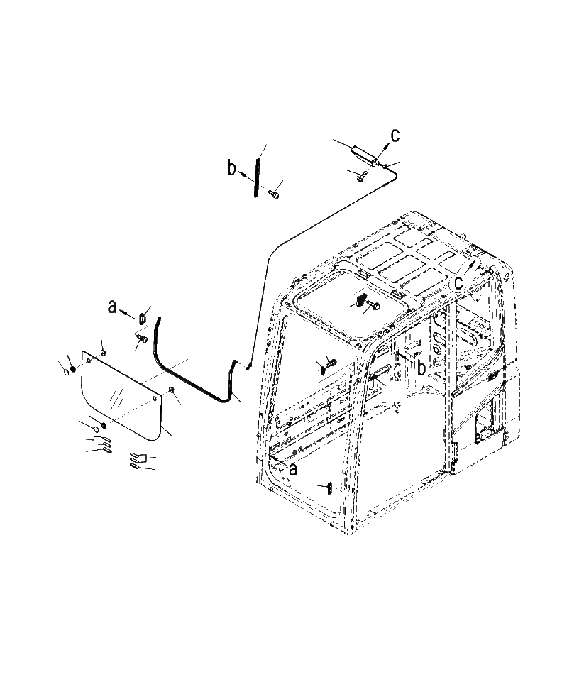 Схема запчастей Komatsu PC350HD-8 - K-A КАБИНА ПЕРЕДН. НИЖН. ОКНА АНТИВАНДАЛЬН. OPERATOR\XD S ОБСТАНОВКА И СИСТЕМА УПРАВЛЕНИЯ