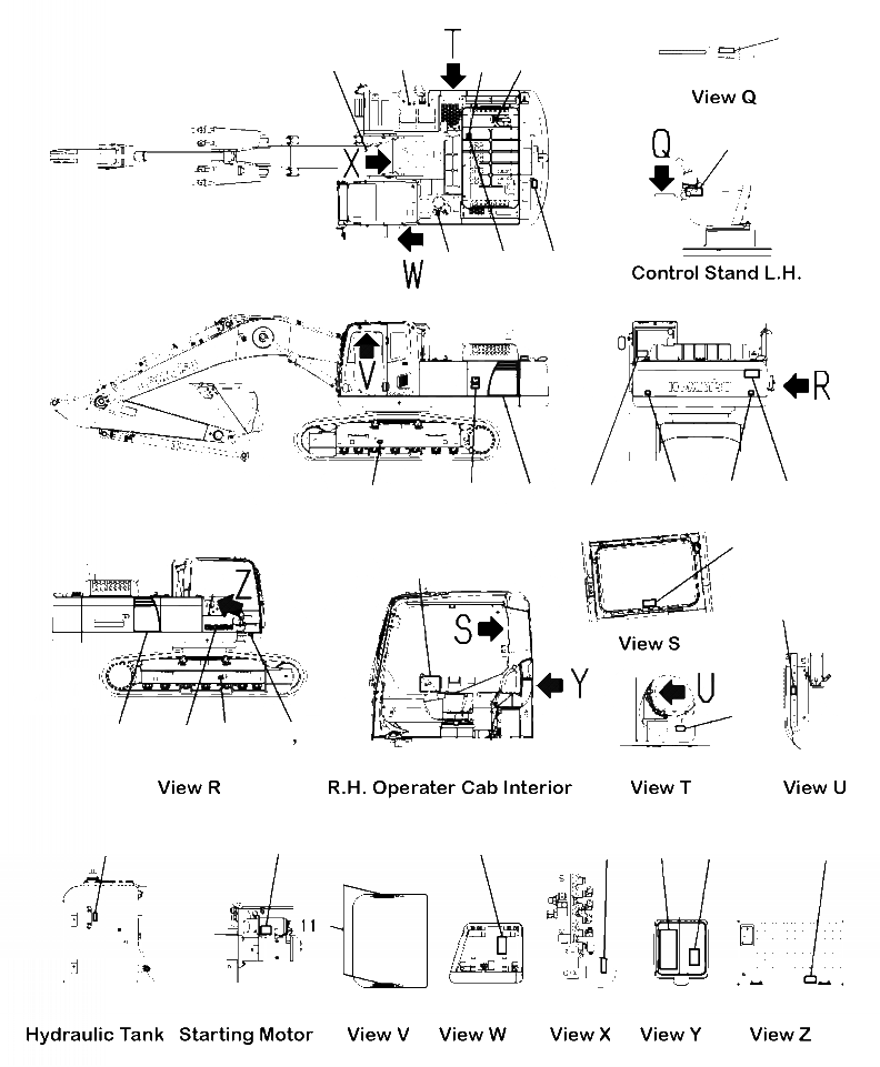 Схема запчастей Komatsu PC350HD-8 - U-A ТАБЛИЧКИ МАРКИРОВКА