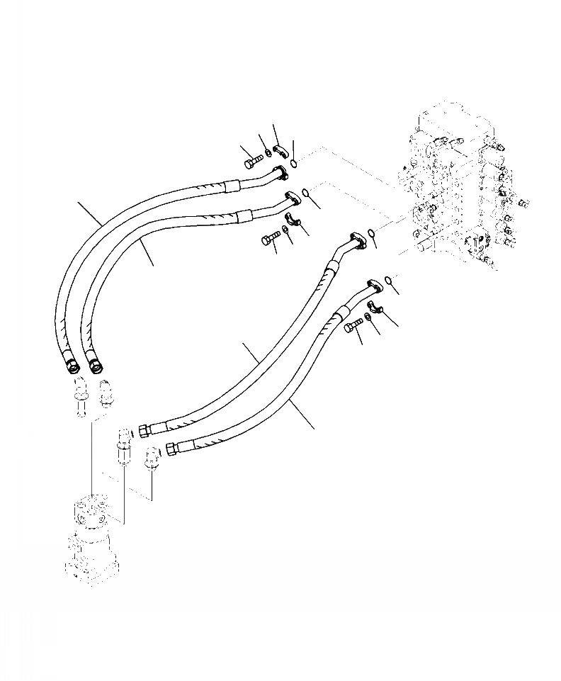 Схема запчастей Komatsu PC350LC-8 - H-A ЛИНИЯ ХОДА ГИДРАВЛИКА