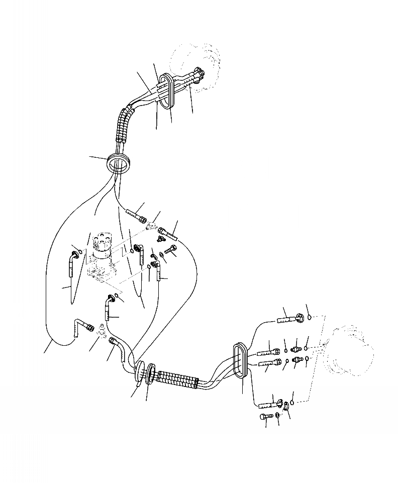 Схема запчастей Komatsu PC350LC-8 - P-A ХОД ТРУБЫ НИЖНЯЯ ГИДРОЛИНИЯ И ЛИНИЯ ХОДА