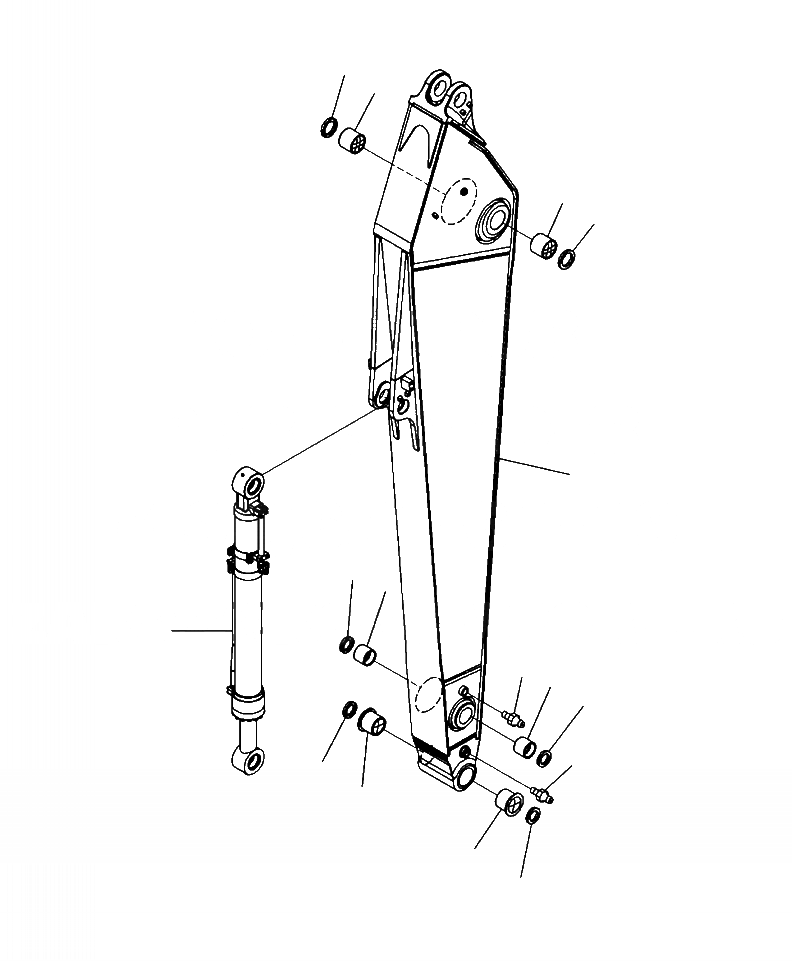 Схема запчастей Komatsu PC350LC-8 - T-A РУКОЯТЬ . M РАБОЧЕЕ ОБОРУДОВАНИЕ