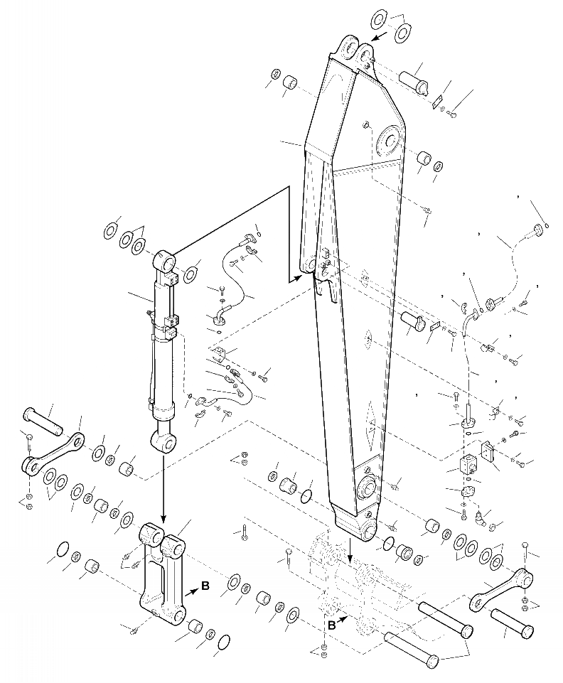 Схема запчастей Komatsu PC350LC-8 - T-AA РУКОЯТЬ . M С ТРУБКАS РАБОЧЕЕ ОБОРУДОВАНИЕ