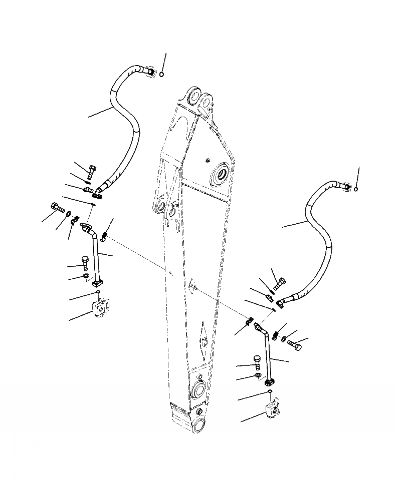 Схема запчастей Komatsu PC350LC-8 - T-A РУКОЯТЬ . M ДОПОЛН. ГИДРОЛИНИЯ РАБОЧЕЕ ОБОРУДОВАНИЕ