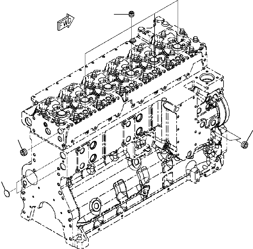 Схема запчастей Komatsu PC350LL-7E0 - A-AA БЛОК ЦИЛИНДРОВ ПЕЧКА ЗАГЛУШКАS ДВИГАТЕЛЬ