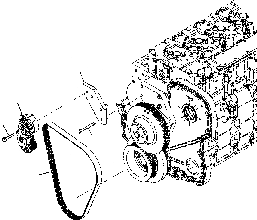 Схема запчастей Komatsu PC350LL-7E0 - A-AA8 ПРИВОД ВЕНТИЛЯТОРА РЕМЕНЬ И НАТЯЖИТЕЛЬ ДВИГАТЕЛЬ
