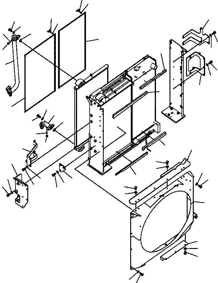 Схема запчастей Komatsu PC350LL-7E0 - C-H КОЖУХ СИСТЕМА ОХЛАЖДЕНИЯ