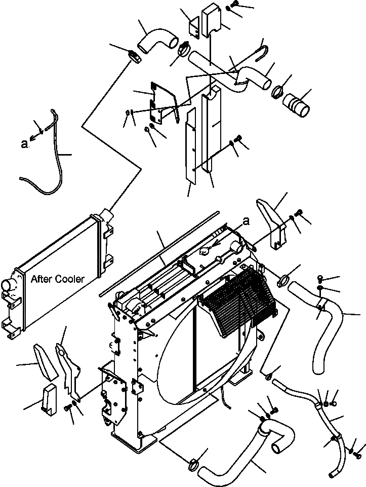 Схема запчастей Komatsu PC350LL-7E0 - C-H СИСТЕМА ТРУБ РАДИАТОРА СИСТЕМА ОХЛАЖДЕНИЯ