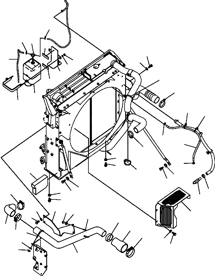 Схема запчастей Komatsu PC350LL-7E0 - C-H ВОЗД. ЛИНИЯ ОХЛАЖДЕНИЯ И ВТОРИЧН. БАК ДОПОЛН. ТОПЛИВН. БАК. ОПЦ. СИСТЕМА ОХЛАЖДЕНИЯ