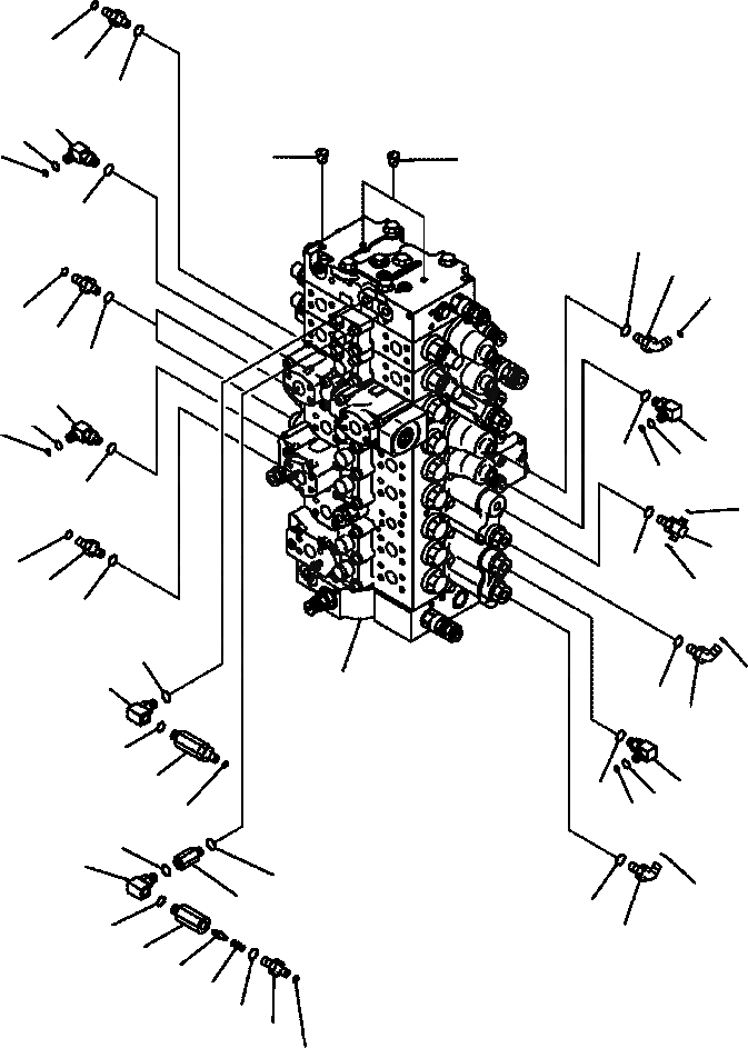 Схема запчастей Komatsu PC350LL-7E0 - H-H ОСНОВН. УПРАВЛЯЮЩ. КЛАПАН СОЕДИНИТЕЛЬН. ЧАСТИ (/) ГИДРАВЛИКА