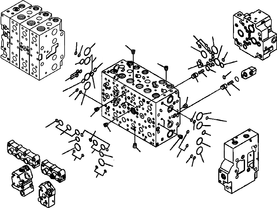 Схема запчастей Komatsu PC350LL-7E0 - H-H ОСНОВН. УПРАВЛЯЮЩ. КЛАПАН БЛОК О-КОЛЬЦОS ГИДРАВЛИКА