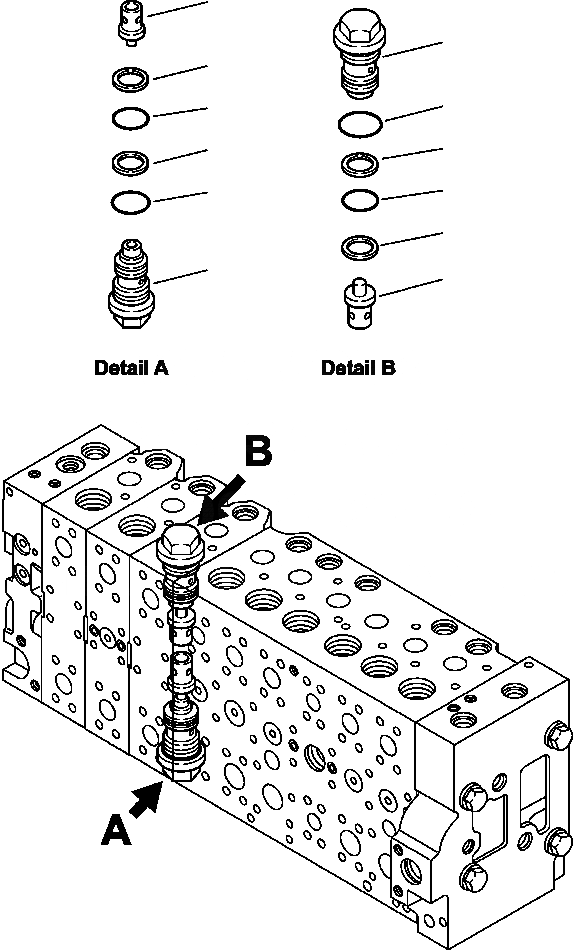 Схема запчастей Komatsu PC350LL-7E0 - H-H8 ОСНОВН. УПРАВЛЯЮЩ. КЛАПАН БЕЗОПАСН. ВСАСЫВ. КЛАПАН ГИДРАВЛИКА