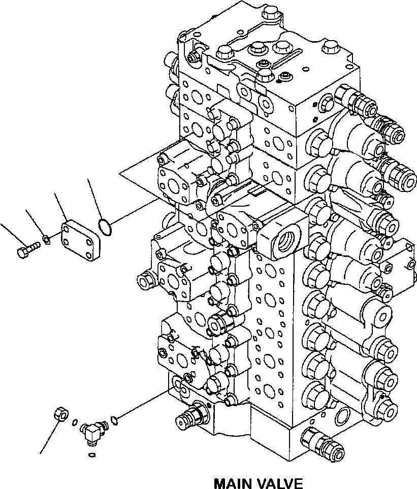 Схема запчастей Komatsu PC350LL-7E0 - H-7A ОСНОВН. УПРАВЛЯЮЩ. КЛАПАН ЗАГЛУШКА КЛАПАНА ГИДРАВЛИКА