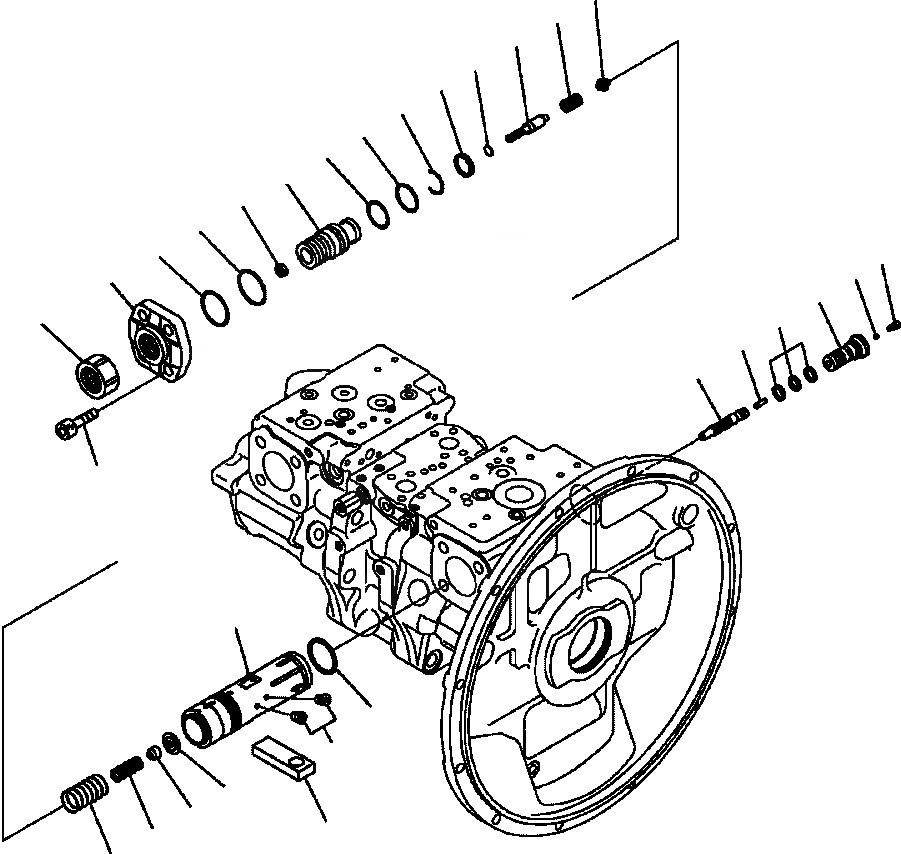 Схема запчастей Komatsu PC350LL-7E0 - H-H ОСНОВН. НАСОС ПЕРЕДН. PC КЛАПАН ГИДРАВЛИКА
