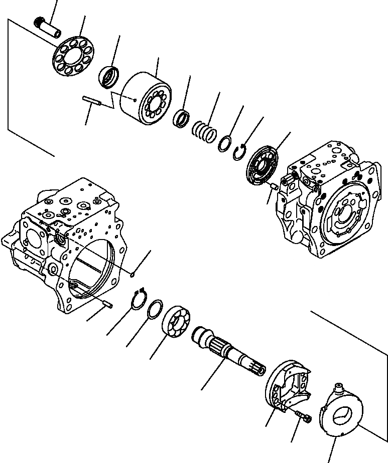 Схема запчастей Komatsu PC350LL-7E0 - H-H ОСНОВН. НАСОС ЗАДН. CRADLE ГИДРАВЛИКА