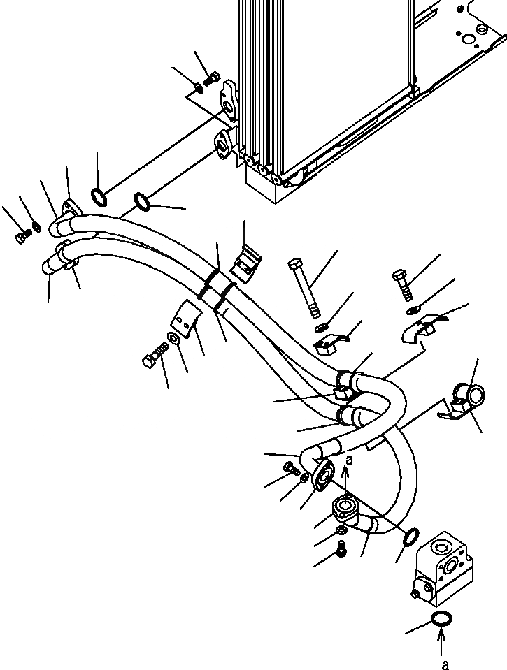 Схема запчастей Komatsu PC350LL-7E0 - H-H МАСЛООХЛАДИТЕЛЬ ЛИНИЯ ГИДРАВЛИКА