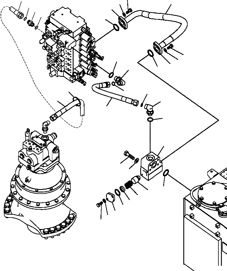 Схема запчастей Komatsu PC350LL-7E0 - H-H ВОЗВРАТ. ЛИНИЯ ГИДРАВЛИКА