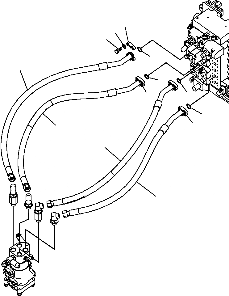Схема запчастей Komatsu PC350LL-7E0 - H-H ЛИНИЯ ХОДА ГИДРАВЛИКА
