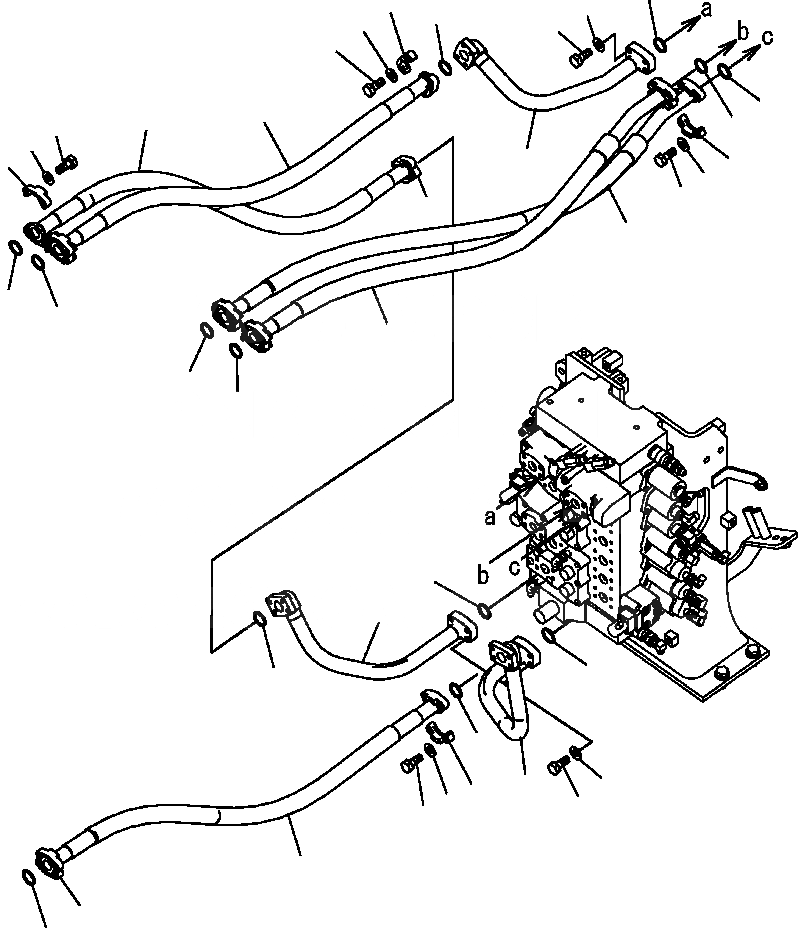 Схема запчастей Komatsu PC350LL-7E0 - H-H ГИДРОЛИНИЯ РУКОЯТИ И КОВШАС ПРЕДОТВРАЩЕНИЕМ СМЕЩЕНИЯ ГИДРАВЛИКА