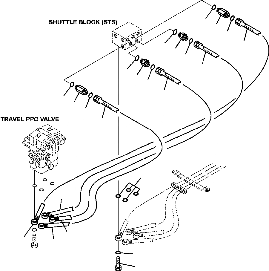 Схема запчастей Komatsu PC350LL-7E0 - H8-A ПРЯМ. ХОД (/) ГИДРАВЛИКА