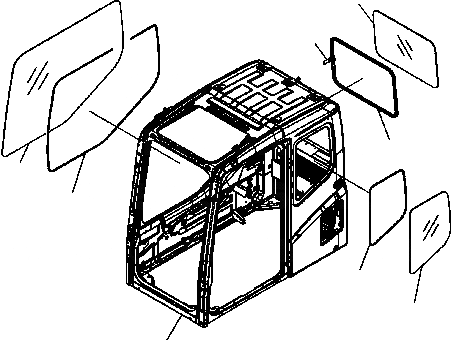 Схема запчастей Komatsu PC350LL-7E0 - K-H КАБИНА  И ЗАДН. ОКНАS OPERATOR\XD S ОБСТАНОВКА И СИСТЕМА УПРАВЛЕНИЯ