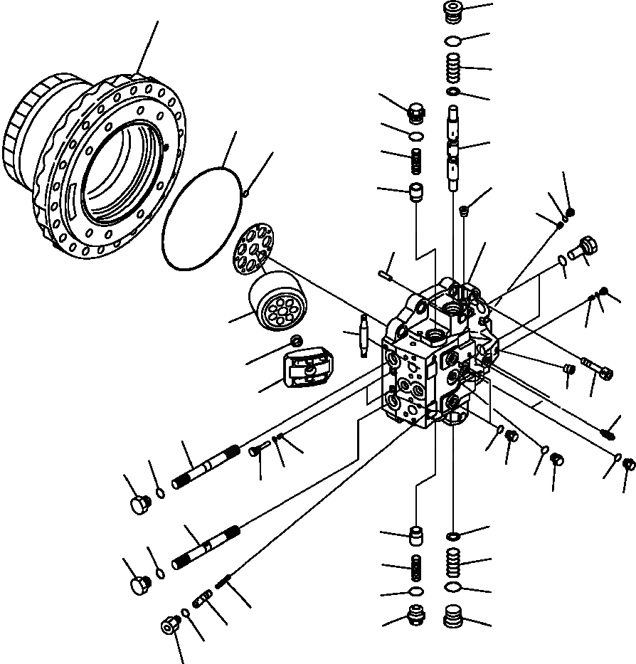 Схема запчастей Komatsu PC350LL-7E0 - P-A МОТОР ХОДА (/) НИЖНЯЯ ГИДРОЛИНИЯ И ЛИНИЯ ХОДА