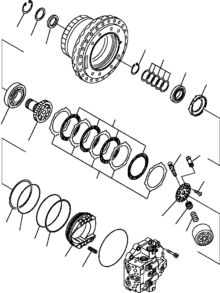 Схема запчастей Komatsu PC350LL-7E0 - P-A МОТОР ХОДА (/) НИЖНЯЯ ГИДРОЛИНИЯ И ЛИНИЯ ХОДА