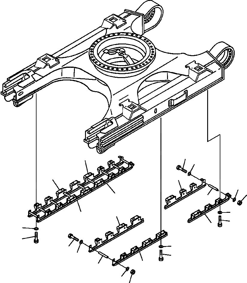 Схема запчастей Komatsu PC350LL-7E0 - R-A ГУСЕНИЧНАЯ РАМА ПОЛН. ЗАЩИТА КАТКОВ НИЖН.CARRIAGE