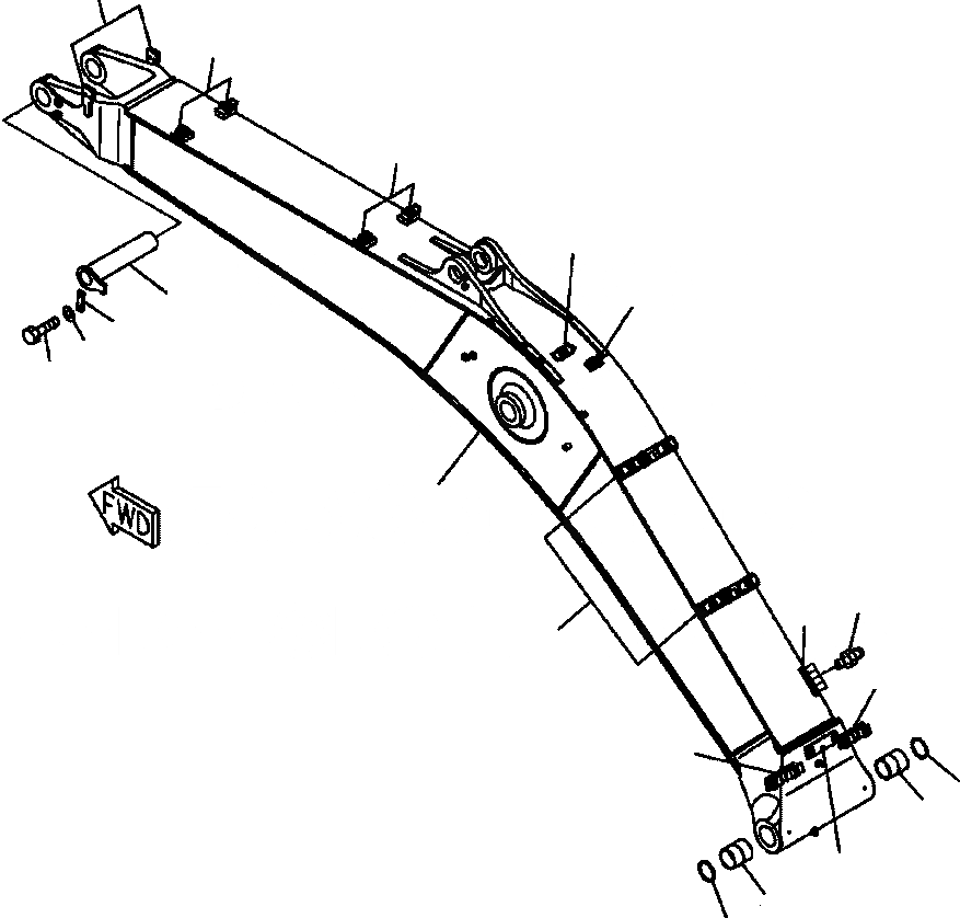 Схема запчастей Komatsu PC350LL-7E0 - T-H СТРЕЛА СТРЕЛА И ВЕРХН. ПАЛЕЦ РАБОЧЕЕ ОБОРУДОВАНИЕ