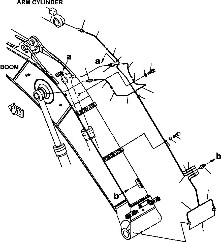 Схема запчастей Komatsu PC350LL-7E0 - T-H СТРЕЛА СИСТЕМА СМАЗКИ РАБОЧЕЕ ОБОРУДОВАНИЕ