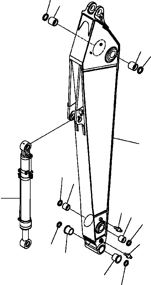 Схема запчастей Komatsu PC350LL-7E0 - T-9A РУКОЯТЬ . M РАБОЧЕЕ ОБОРУДОВАНИЕ
