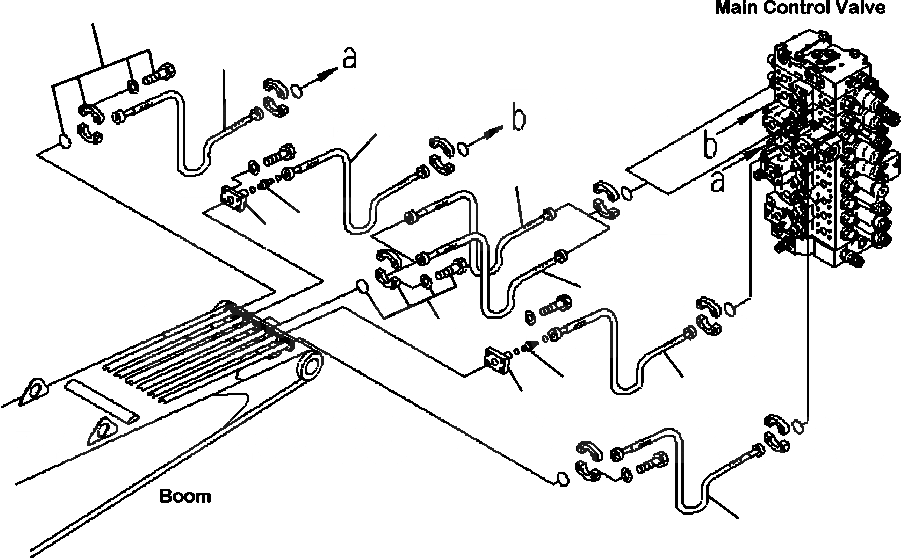 Схема запчастей Komatsu PC350LL-7E0 - T-A LOG ПОГРУЗ.S ЗАХВАТ И HEEL ЦИЛИНДР ПАТРУБКИ РАБОЧЕЕ ОБОРУДОВАНИЕ