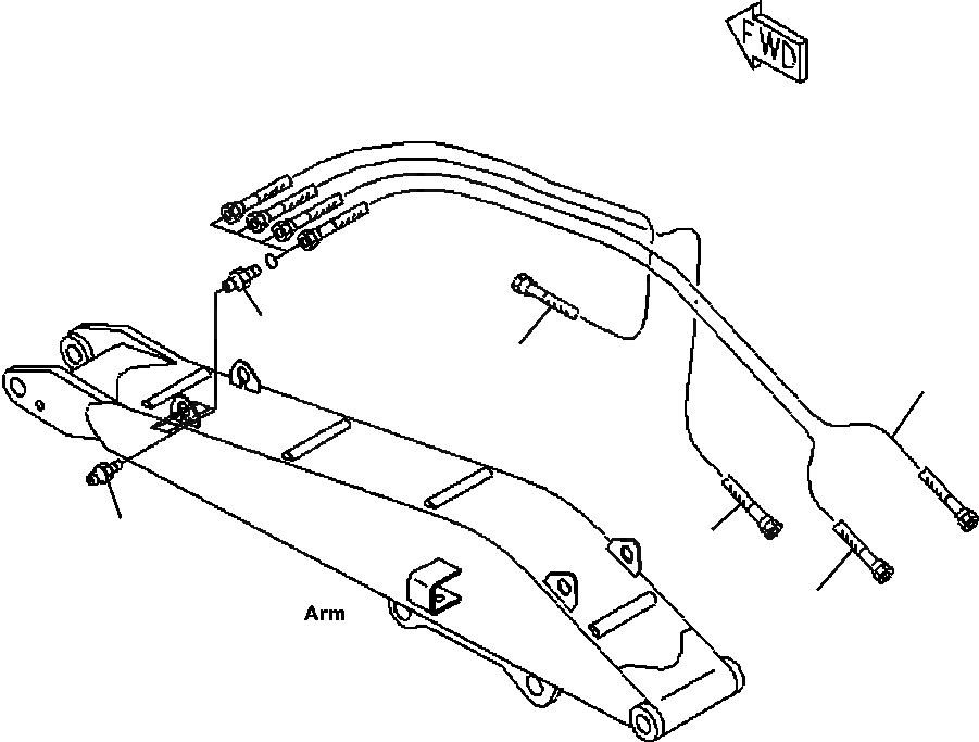 Схема запчастей Komatsu PC350LL-7E0 - T-A LOG ПОГРУЗ. СМАЗ. ЛИНИИ (STICK СТРЕЛА) РАБОЧЕЕ ОБОРУДОВАНИЕ
