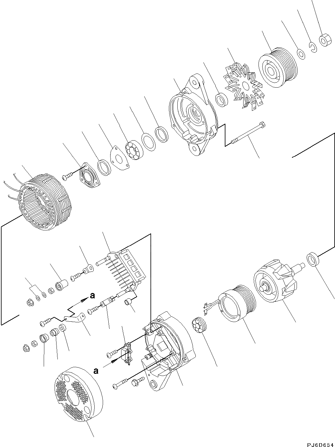 Схема запчастей Komatsu PC350LC-8 - ГЕНЕРАТОР, AMP. (/) ГЕНЕРАТОР, AMP.